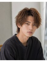 MEN's Baguz MEN'Sカット/ MEN'Sパーマ/ MEN'Sカラー 韓国風ミディアムレイヤー×色気ニュアンスパーマ束感メンズ