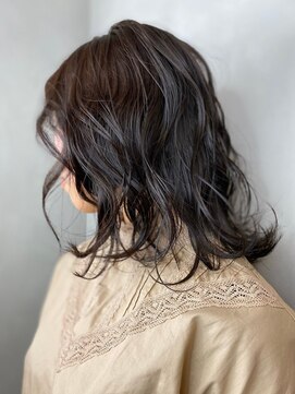 ラトリエ ブロカント 立川北口店(L'atelier BROCANTE) ふわミディ  ウォーターフォール アッシュブラウン ネイビー