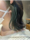 20代30代40代小顔カットインナーカラーミドリ外ハネボブ