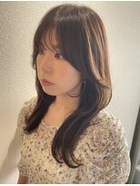 ロンドプロフィール 浦和(Lond profil)&nbsp;ミディアムヘアショコラベージュボブルフベビーバングカール