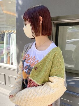 パークレーン アイス イヴェン(park lane ICI yeven) ブリーチなし ボルドーボブ チェリーレッド /Akari