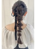 Ryo 編みおろしヘアセット結婚式パーティーヘア 夏