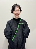 オン眉×ショートパーマ