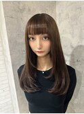秋色ロングレイヤーショコラブラウン