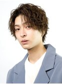 メンズ波巻きツイスパニュアンススパイラルスパイキーショート