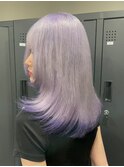 15625ブリーチ＆ダブルカラー渋谷ホワイトラベンダーパープル