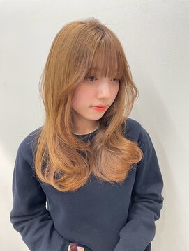 サンク 原宿 表参道(cinq) ヘーゼルグレージュミディアムレイヤーボブワイドバング