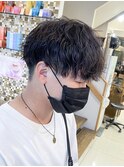 メンズ刈り上げマッシュツイストスパイラルパーマ博多