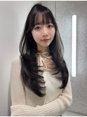 結べるレイヤーカット/暗髪/艶髪/顔周り