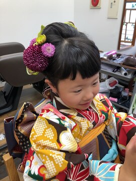 ラル ヘアデザイン(ral hair design) 七五三セット☆髪飾り生花バージョン