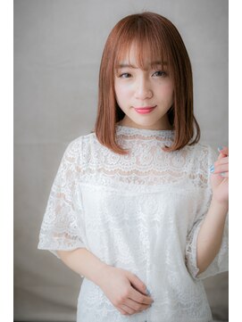 モッズヘア 越谷(mod's hair) 大人可愛いベイビーピンク前下がりワンカールY越谷10代20代30代
