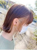 耳かけCカールインナーカラーゴールド×ブリーチなしカラー