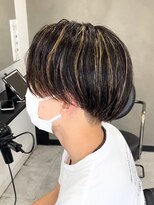 エルマーク(L-MARK)&nbsp;ハイライトセンターパートメッシュダブルカラーツーブロック