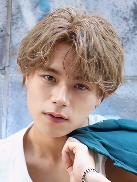 エイトメン 上野店(EIGHT MEN) センターパート/ブリーチパーマ/ミルクティーベージュ