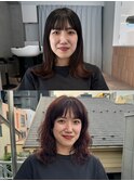 tas似合わせカット before&after 【ミディアムくしゃパーマ】
