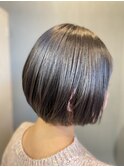 ショートボブ/艶カラー/ブラック