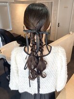 ロングツインアレンジ/結婚式ヘアセット/ヘアアレンジ