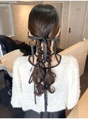 ロングツインアレンジ/結婚式ヘアセット/ヘアアレンジ