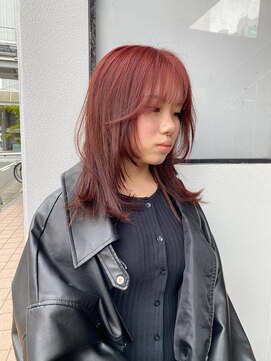 蜃気楼 （（（蜃気楼）））　ブリーチなしカラーで明るいピンク