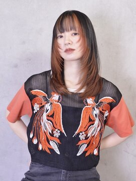 コイ(coii) オレンジカラーフェイスフレーミング/インナーカラー