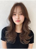 セミロング くびれミディ レイヤーカット 透明感カラー 20代30代