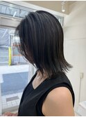 くびれミディアムヘアー白髪ぼかしカラー【20代/30代/40代】