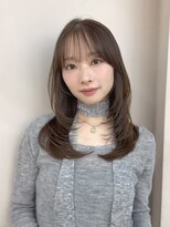 ウェイズトウキョウ 新宿店(Ways TOKYO)&nbsp;ミディアムレイヤー/ヘーゼルブラウン/前髪/顔周りカット