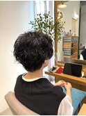 大人のくるくるマッシュパーマ
