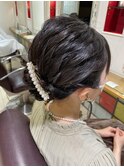 結婚式お呼ばれヘアセット☆編み込みフルアップ