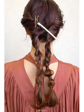 アース 三軒茶屋店(HAIR&MAKE EARTH) 三軒茶屋_レディース_ヘアセット_ヘアアレンジ_ピンクブラウン_