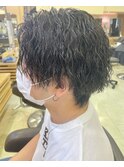 メンズウルフ ツイストスパイラルパーマ 島田優斗