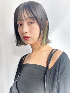 ケーツー心斎橋 クイーンズガーデン バイ ケーツー(K two QUEEN'S GARDEN by K two) ピスタチオインナーカラー/イヤリングカラー1/心斎橋&難波なんば