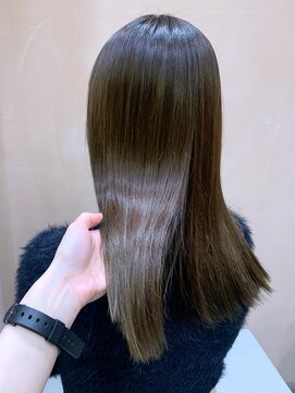 ガーデンヨコハマエスト(GARDEN YOKOHAMA est) オリーブグレーベージュ似合わせカットフルバングイメチェン