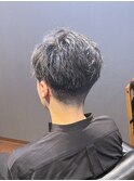 ビジネスツーブロックショート ニュアンスパーマ アップバング