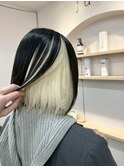 アンブレラカラーホワイトブロンドカラーブリーチダブルカラー