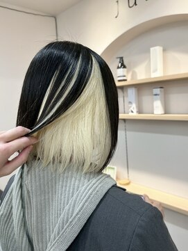 ユウル 横浜(juhl.) アンブレラカラーホワイトブロンドカラーブリーチダブルカラー