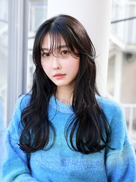 エムスラッシュ アヴェダ 自由が丘(M.SLASH AVEDA) 長めバング/重めロング/姫カットレイヤー/黒髪/艶髪/自由が丘