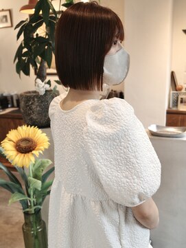 ウィム(wim) 『ぷつっとボブ』ワンレンボブ/オレンジカラー