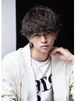 サンティエ 中央駅店(scintiller) メンズマッシュウルフカット波巻きツイストスパイラルパーマ