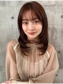 美髪レイヤーカット/顔まわりレイヤー/セミロングレイヤー