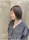 インナーカラーと短めバングボブ