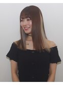 イヤリングカラーサラ艶ロングヌーディーカラーベージュ