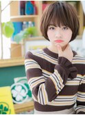 ツヤ髪モーブカラー前下がり小顔ミニボブc5志木20代30代40代