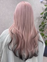 ロウル 渋谷(LOWRL) ホワイトピンク裾ブラック/ブリーチエクステ/渋谷