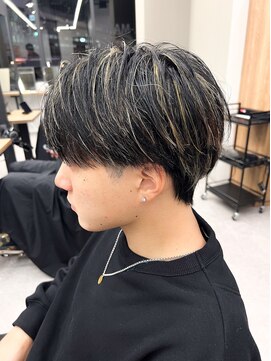 エルマーク 京橋(L-MARK) ハイライトセンターパートメッシュダブルカラーツーブロック