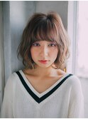 A BY WHO江坂/愛され波パーマボブ/ニュアンスパーマ