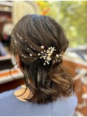 【結婚式セット/ハーフアップ/ボブ】