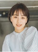 ショート　チェリーブラウン　デジタルパーマ　丸型　卵型　四角