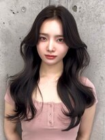 コート 表参道(Cote)&nbsp;韓国ヘア 2wayバング 顔まわりカットNo.1 レイヤー グレージュ