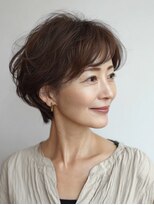 ハーツ(Heart's)&nbsp;白髪ぼかし/イメチェンヘアスタイル/前髪カタログ/ショートボブ